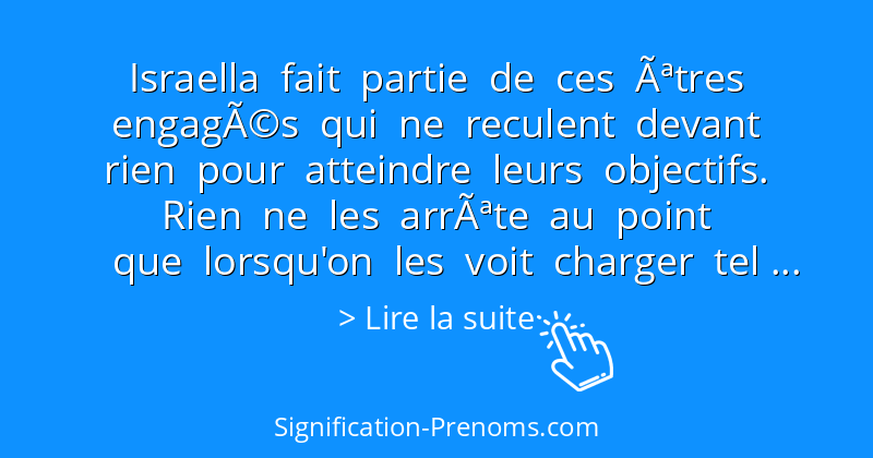Signification du prénom Israella | Signification-Prenoms.com