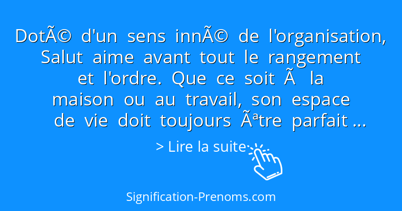 Signification du prénom Salut | Signification-Prenoms.com