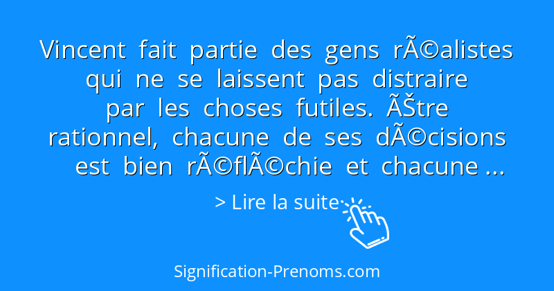 Signification du prénom Vincent